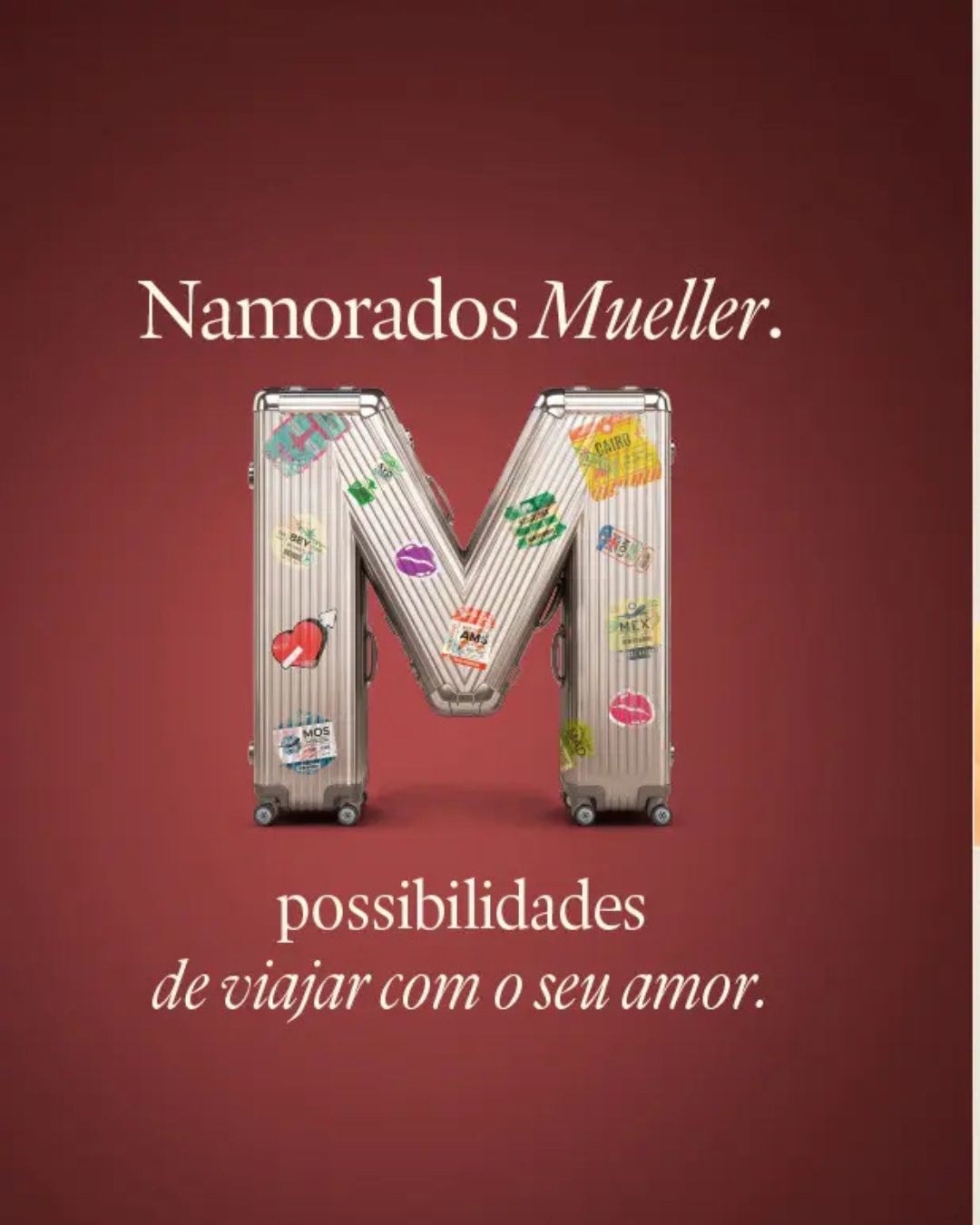Shopping Mueller convida os casais a embarcarem rumo ao destino dos sonhos no Dia dos Namorados