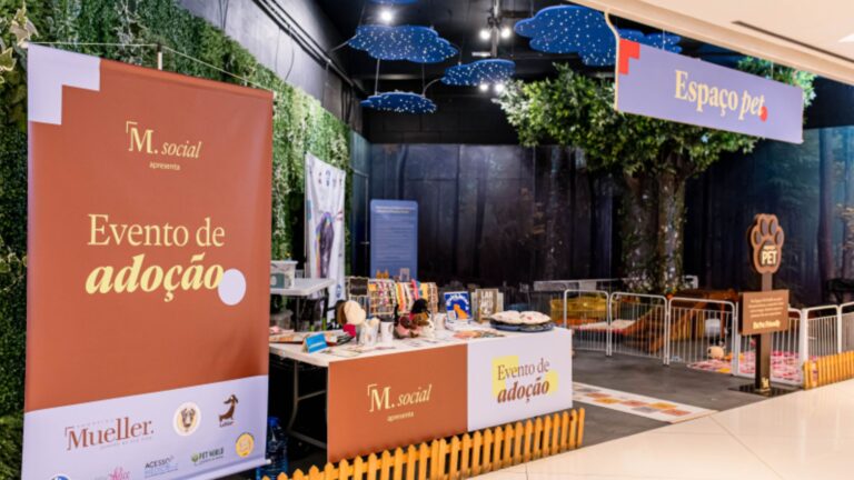 Evento de adoção no Shopping Mueller busca novos lares para cães e gatos resgatados